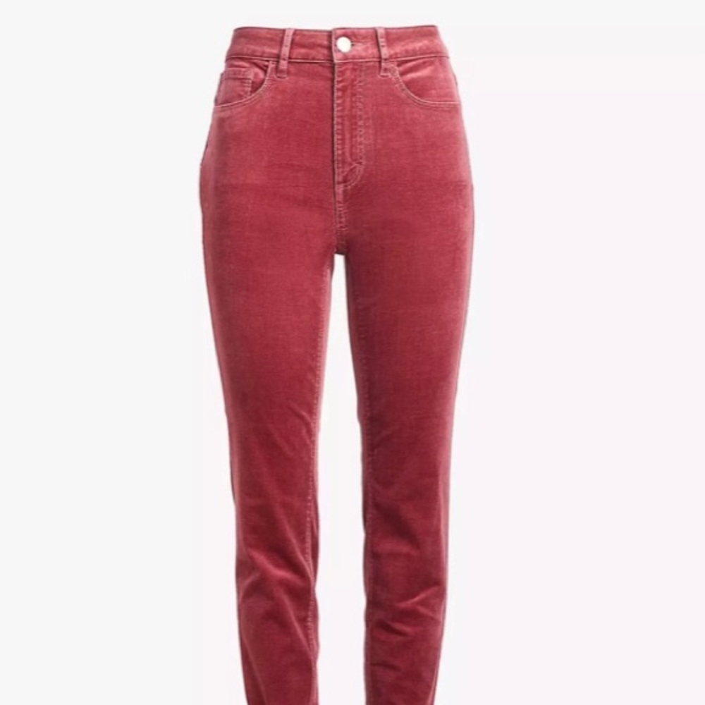 LOFT 28/6 Light Wine Curvy High Waist Skinny Cords